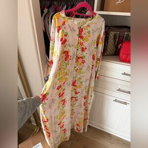 Neiman Marcus Vintage Floral Pink Maxi Dress
